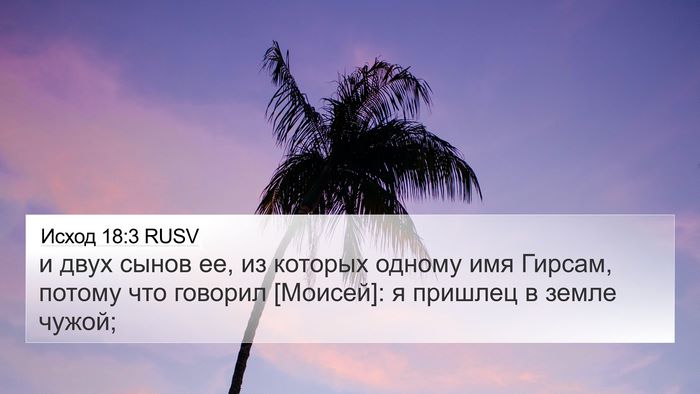 Исход 18:3 RUSV Bible Verse Image