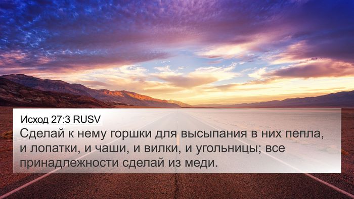 Исход 27:3 RUSV Bible Verse Image