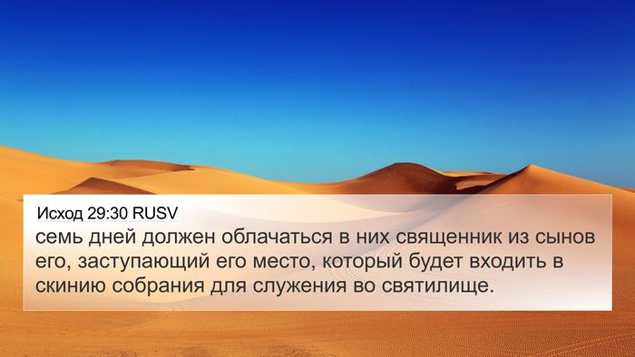 Исход 29:30 RUSV Bible Verse Image