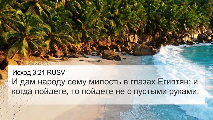 Исход 3:21 RUSV Bible Verse Image