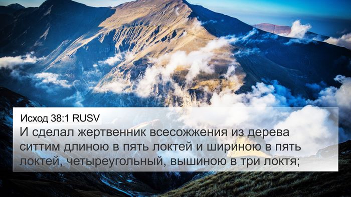 Исход 38:1 RUSV Bible Verse Image