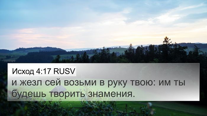 Исход 4:17 RUSV Bible Verse Image