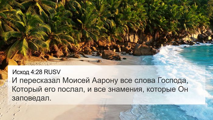 Исход 4:28 RUSV 4K Wallpaper - И пересказал Моисей Аарону - 4K Wallpaper Bible Verse
