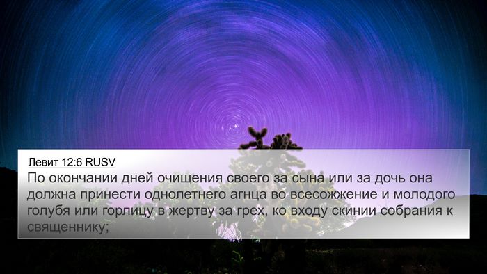 Левит 12:6 RUSV 4K Wallpaper - По окончании дней очищения - 4K Wallpaper Bible Verse