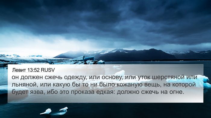 Левит 13:52 RUSV 4K Wallpaper - он должен сжечь одежду, или - 4K Wallpaper Bible Verse