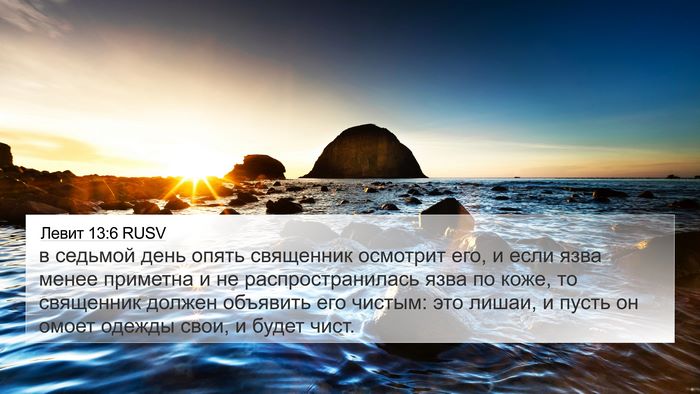 Левит 13:6 RUSV 4K Wallpaper - в седьмой день опять - 4K Wallpaper Bible Verse