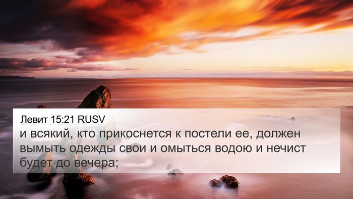 Левит 15:21 RUSV 4K Wallpaper - и всякий, кто прикоснется к - 4K Wallpaper Bible Verse