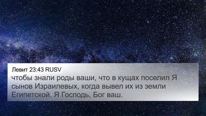 Левит 23:43 RUSV Bible Verse Image