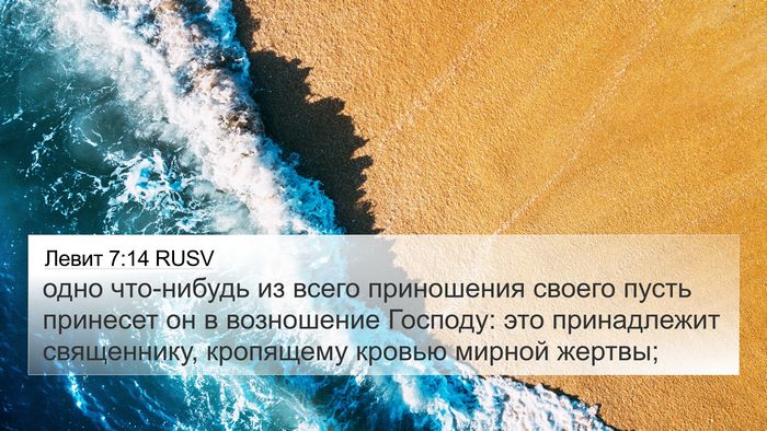 Левит 7:14 RUSV Bible Verse Image