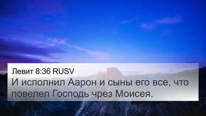 Левит 8:36 RUSV Bible Verse Image