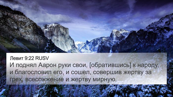 Левит 9:22 RUSV 4K Wallpaper - И поднял Аарон руки свои, - 4K Wallpaper Bible Verse