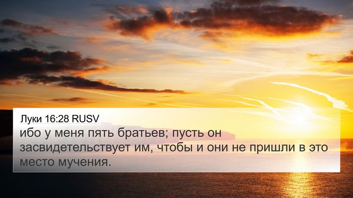 Луки 16:28 RUSV Bible Verse Image