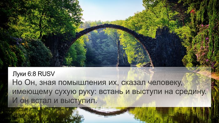 Луки 6:8 RUSV Bible Verse Image