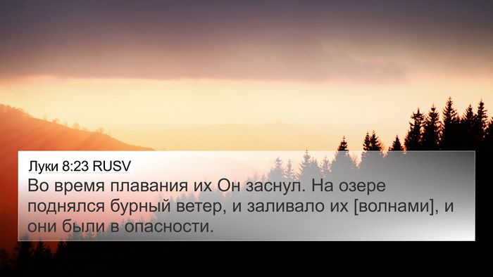 Луки 8:23 RUSV Bible Verse Image
