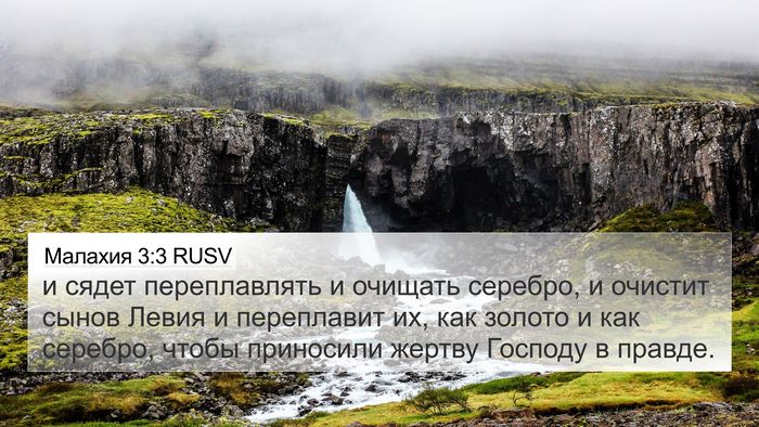 Малахия 3:3 RUSV Bible Verse Image