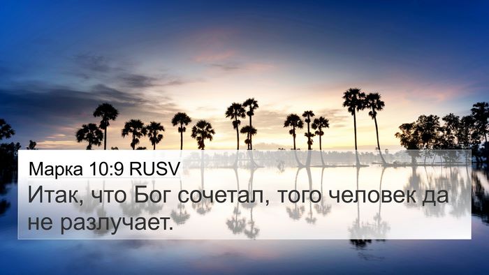 Марка 10:9 RUSV Bible Verse Image