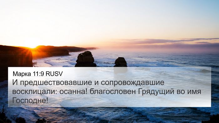 Марка 11:9 RUSV 4K Wallpaper - И предшествовавшие и - 4K Wallpaper Bible Verse