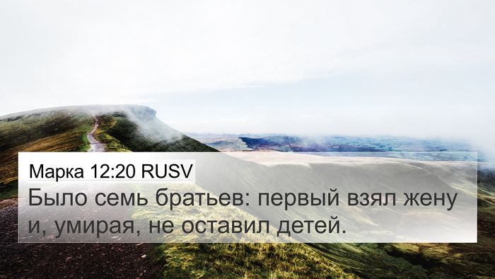 Марка 12:20 RUSV 4K Wallpaper - Было семь братьев: первый - 4K Wallpaper Bible Verse
