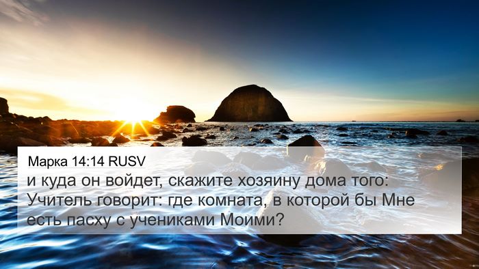 Марка 14:14 RUSV 4K Wallpaper - и куда он войдет, скажите - 4K Wallpaper Bible Verse