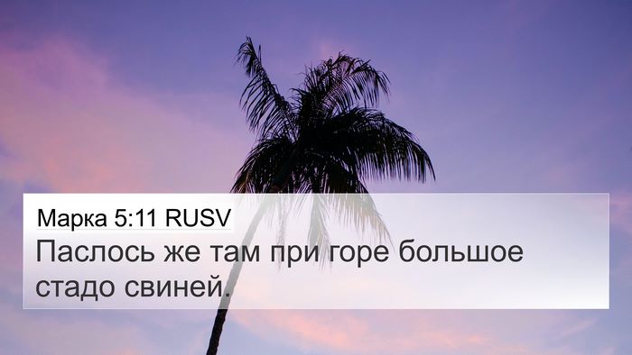 Марка 5:11 RUSV Bible Verse Image
