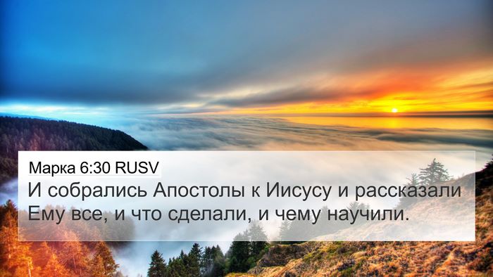 Марка 6:30 RUSV Bible Verse Image