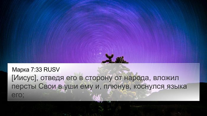 Марка 7:33 RUSV Bible Verse Image