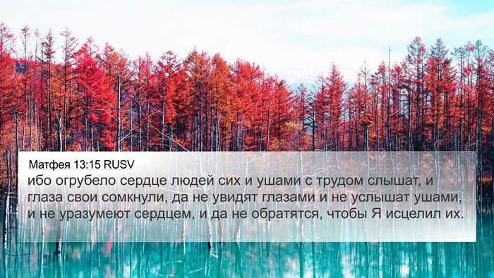 Матфея 13:15 RUSV 4K Wallpaper - ибо огрубело сердце людей - 4K Wallpaper Bible Verse