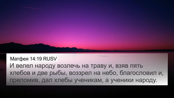 Матфея 14:19 RUSV Bible Verse Image