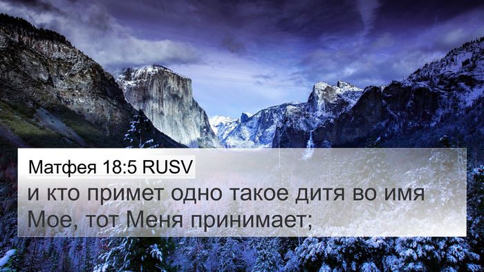 Матфея 18:5 RUSV Bible Verse Image