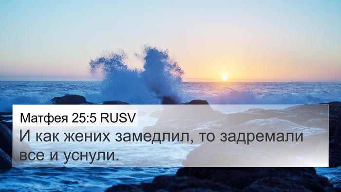Матфея 25:5 RUSV Bible Verse Image