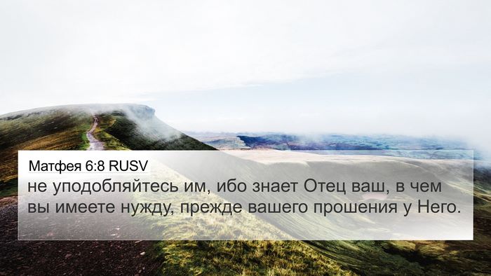 Матфея 6:8 RUSV Bible Verse Image