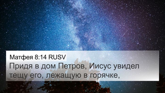Матфея 8:14 RUSV 4K Wallpaper - Придя в дом Петров, Иисус - 4K Wallpaper Bible Verse