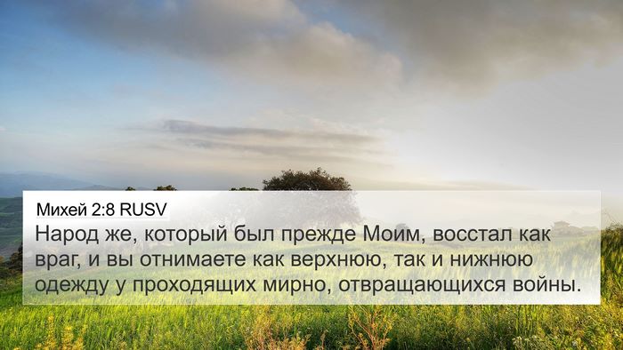 Михей 2:8 RUSV Bible Verse Image