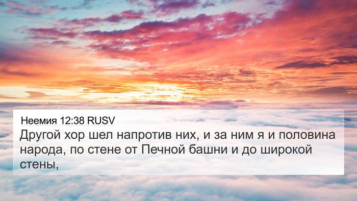 Неемия 12:38 RUSV Bible Verse Image