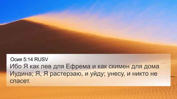 Осия 5:14 RUSV Bible Verse Image