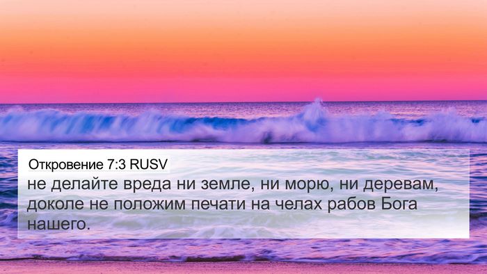 Откровение 7:3 RUSV Bible Verse Image