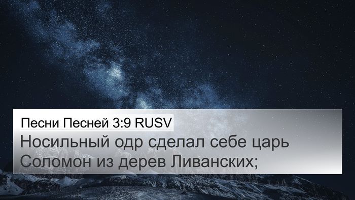 Песни Песней 3:9 RUSV Bible Verse Image
