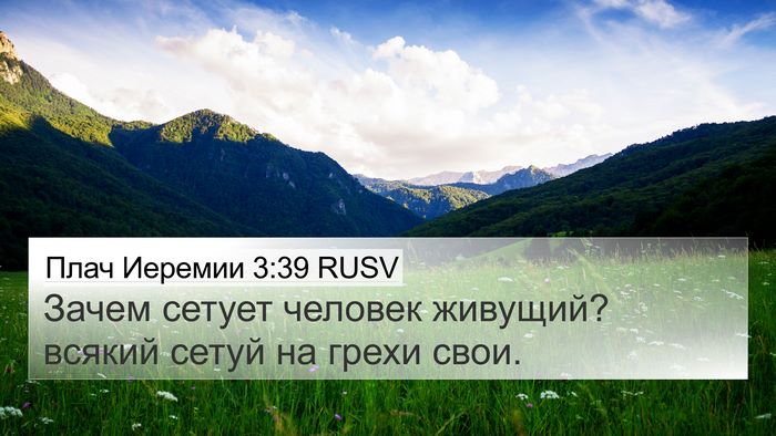 Плач Иеремии 3:39 RUSV Bible Verse Image