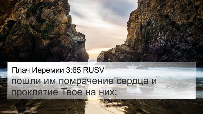 Плач Иеремии 3:65 RUSV Bible Verse Image