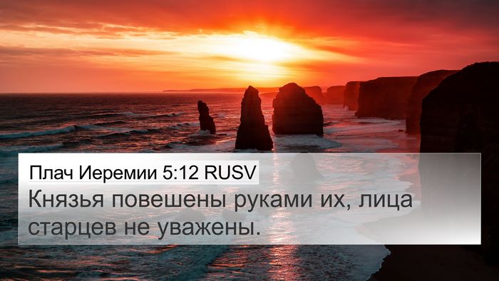 Плач Иеремии 5:12 RUSV Bible Verse Image
