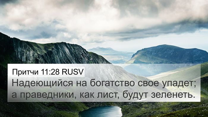 Притчи 11:28 RUSV Bible Verse Image