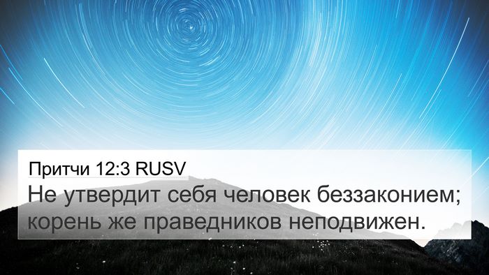Притчи 12:3 RUSV 4K Wallpaper - Не утвердит себя человек - 4K Wallpaper Bible Verse