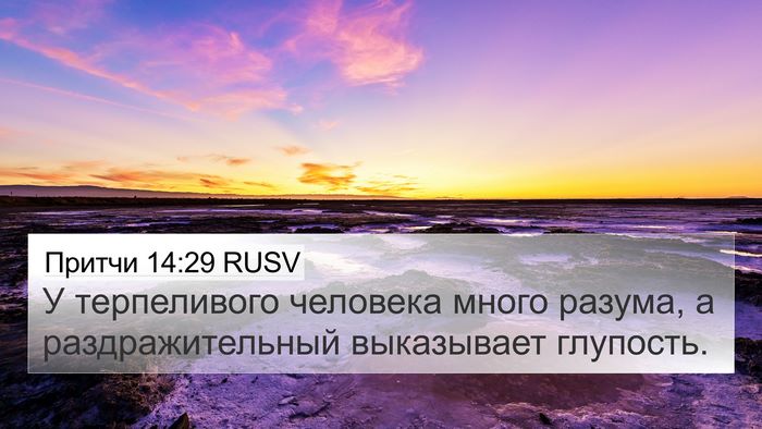 Притчи 14:29 RUSV Bible Verse Image