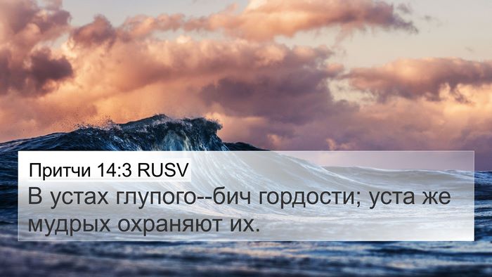 Притчи 14:3 RUSV Bible Verse Image