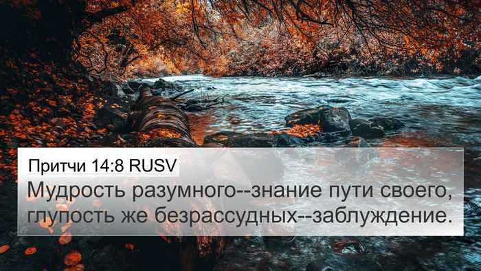 Притчи 14:8 RUSV Bible Verse Image