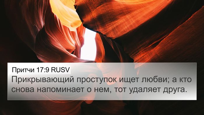 Притчи 17:9 RUSV Bible Verse Image
