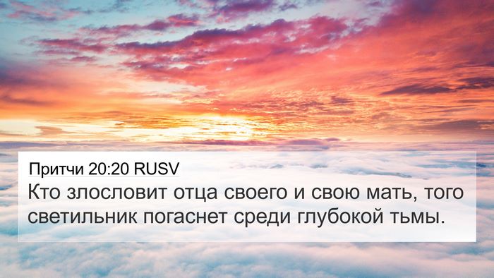 Притчи 20:20 RUSV Bible Verse Image