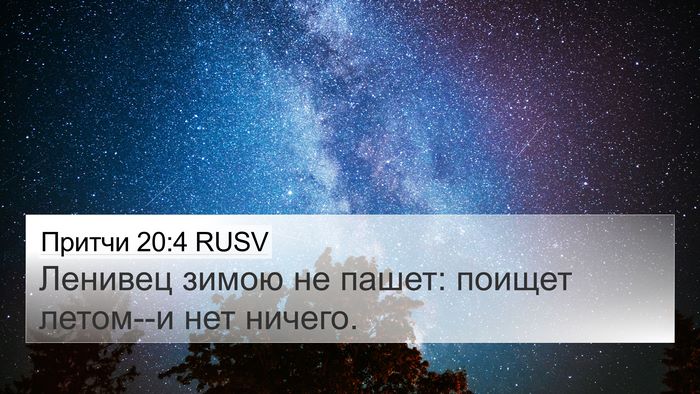 Притчи 20:4 RUSV Bible Verse Image