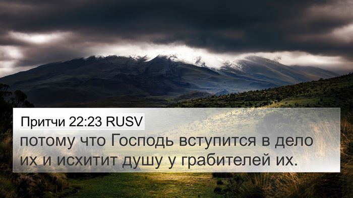Притчи 22:23 RUSV Bible Verse Image