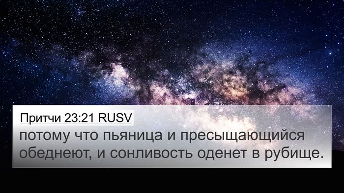 Притчи 23:21 RUSV Bible Verse Image